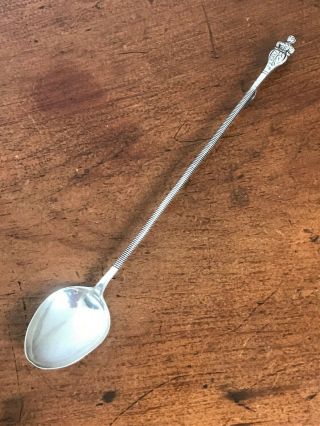 Antique Early 20th Century Chinese Silver Cocktail Stirrer Spoon - C.  1910 - 1920