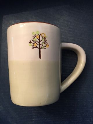 Starbucks Coffee Cup Mug 2009 Hand - Painted Autumn Leaf Tree