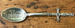 Fa Whelan Sterling Souvenir Spoon - George Washington Masonic Sword Mt.  Vernon