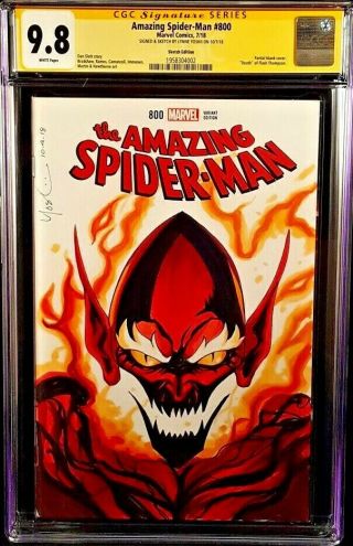 Marvel Comic Spider - Man 800 Cgc Ss 9.  8 Art Sketch Red Goblin Venom Mj