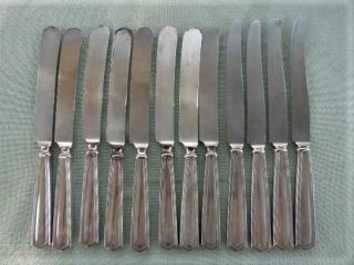 12 Vintage J.  S.  Co.  Sterling Silver Butter Knife W/ Stainless Steel Blade 9 "