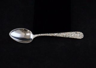 S Kirk & Son Repousse Sterling Silver Demitasse Spoon 4 1/8 " - No Mono