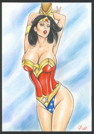 A02565 Wonder Woman Art Drawing By Fakeev ⭐albertstonegallery⭐