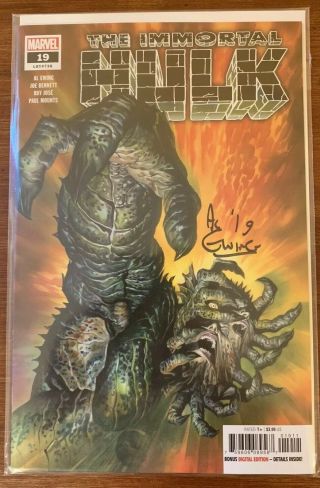 The Immortal Hulk 19 Signed Al Ewing With Hot Series