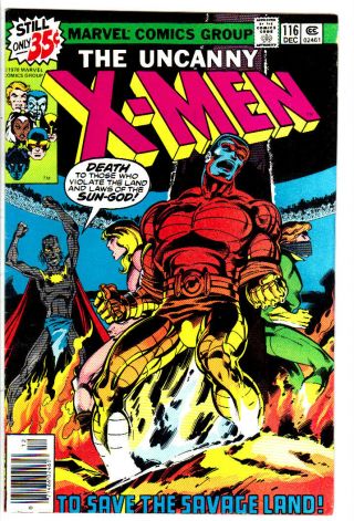 X - Men 116 (vf, ) Savage Land Ka - Zar John Byrne Art Newsstand 1978 Marvel