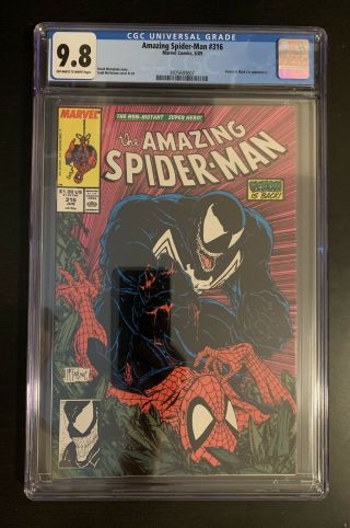 Spiderman 316 Cgc 9.  8,  1st Venom Cover,  White/off - White,  Newly Graded