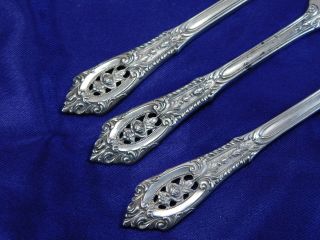 WALLACE ROSE POINT STERLING SILVER BUTTER KNIFE FLAT - 2