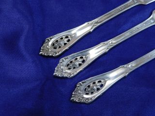 WALLACE ROSE POINT STERLING SILVER BUTTER KNIFE FLAT - 5