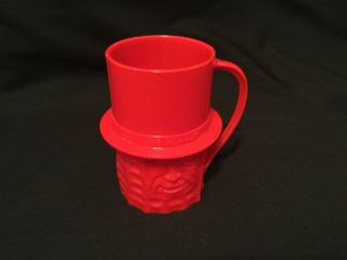 Vintage Planters Mr.  Peanut Red Plastic Mug Cup