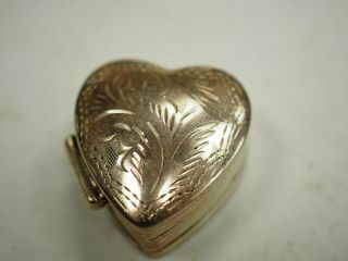 Vintage Sterling Silver Heart Pill Box