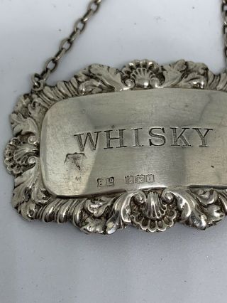 A Large Vintage Solid Silver Whisky Decanter Label Hm Birmingham 1968