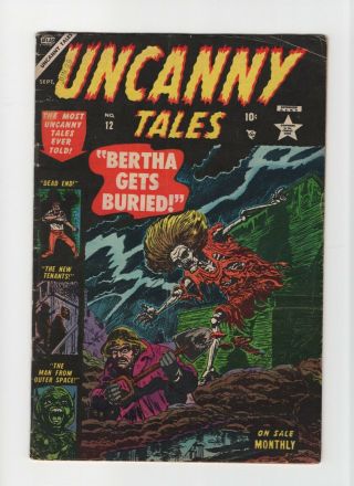 Uncanny Tales 12 Marvel Atlas Comic Pre - Hero Horror Golden Age 10c Zombie Cover