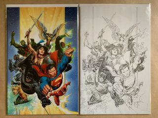 Justice League 1 Jim Cheung Pencils Only Incentive Variant & Virgin Color Issue