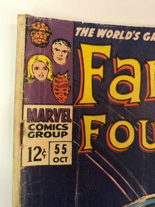 The Fantastic Four 55 Marvel Comics 1966 Jack Kirby VG,  Silver Surfer 2