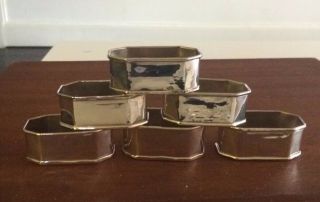 Set Of 6 Silver Napkin Rings
