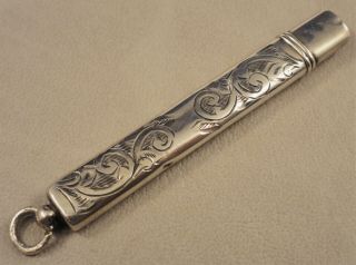 Antique Bright Cut English Silver Chatelaine Pencil Francis Webb Birmingham 1910 3
