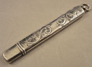 Antique Bright Cut English Silver Chatelaine Pencil Francis Webb Birmingham 1910 4