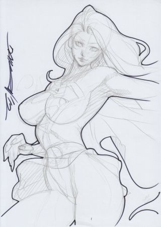 Supergirl 2 By Daikon (8.  5 X 11.  5) - Comic Art