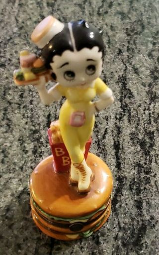Betty Boop Diner Waitress Porcelain Clasp Hinged Box 2000 -