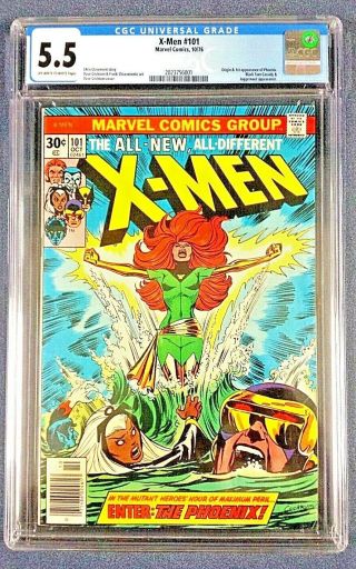 X - Men 101 Cgc 5.  5 (1st Appearance & Origin Of Phoenix) Oct.  1976