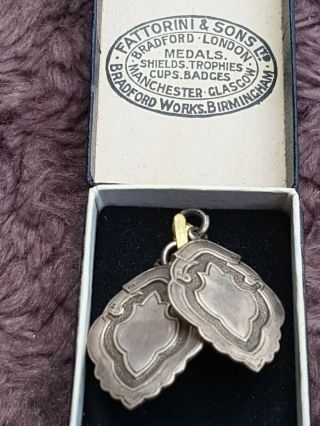 Victorian 2 X Hallmarked Silver Rare Shield Fobs