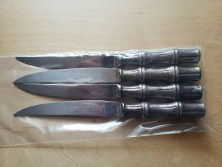 4 Antique,  Vintage Collectible Knives 8.  5 ".  Gentry Sheffield England Silver Plated