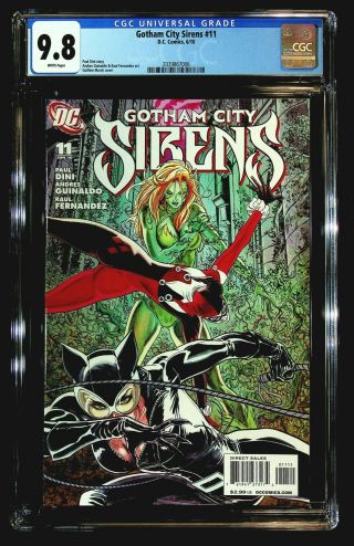 Gotham City Sirens 11 Cgc 9.  8 March Cover Poison Ivy Harley Quinn Catwoman