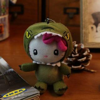 Usj Hello Kitty Green Dinosaur Edition Mini Plush Doll Pendant Bag Pendant 4 "