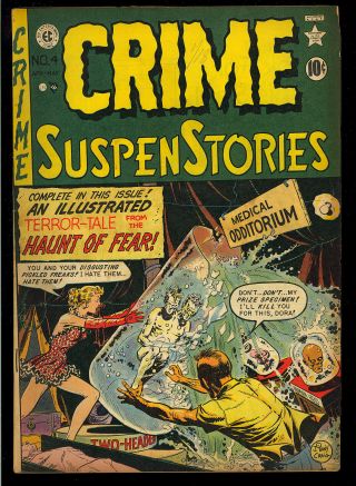 Crime Suspenstories 4 Pre - Code Golden Age Ec Horror Comic 1951 Fn -