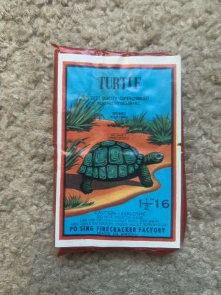 Vintage 50s/60s Turtle Firecracker Pack Label Dot Macau 16s Label Only