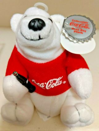 Coca - Cola Bean Bag Plush Coca Cola Polar Bear in T - Shirt North Pole Style 0112 4