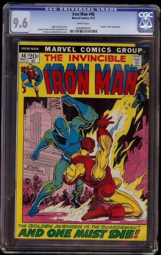 Iron Man 46 Cgc 9.  6 White (marvel,  1972) Classic Pictureframe Cover