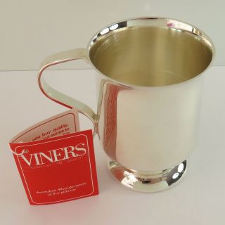 Vintage Viners Silverplate Baby Christening Mug/cup,  Unisex Boy/girl,  Pink Boxed
