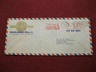 1943 Buick Graphic Envelope: " Mueller - Harkins ",  Tacoma,  Washington