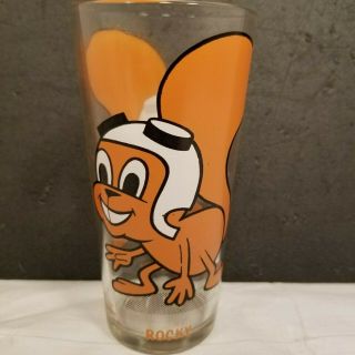 Vtg P.  A.  T.  Ward Productions " Rocky The Flying Squirrel " Glass 1970 
