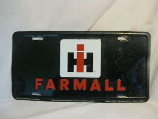 Farmall International Harvester License Plate Metal Ih U.  S.  A.  Metal Chroma