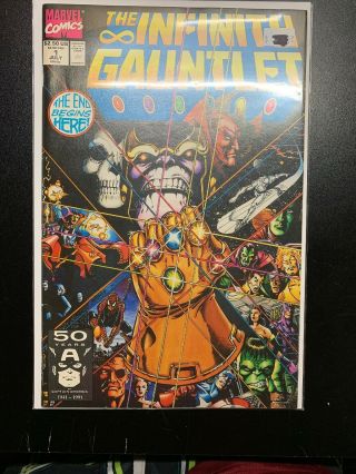 Infinity Gauntlet 1,  Vf/nm Thanos,  Warlock,  Dr.  Strange,  Spider - Man,  Thor