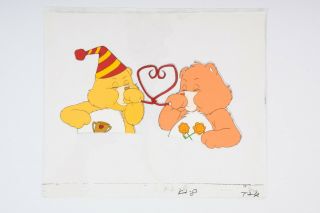 The Care Bears Movie 1985 Nelvana Animation Cel Champ And Friend Bear