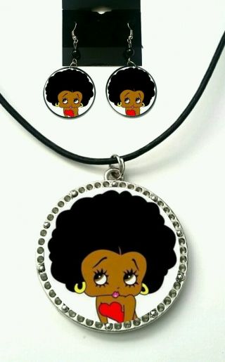 Betty Boop Necklace And Earring Set
