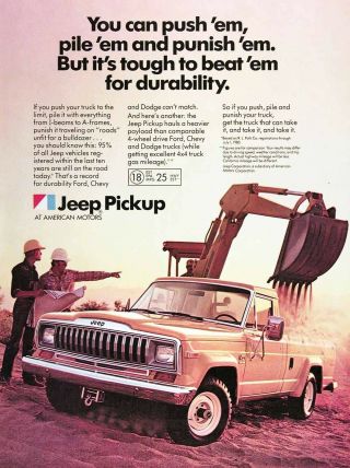 1982 Jeep Pickup Truck Vintage Ad American Motors