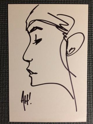 Adam Hughes Wonder Woman Con Sketch Signed On Comic Backboard