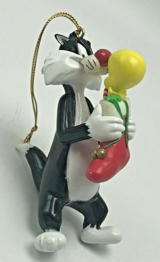 Danbury Looney Tunes Sylvester And Tweety Christmas Hanging Ornament