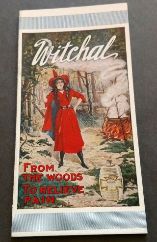 Vintage Advertising Booklet For " Witchal " Witch Hazel W/ Witch On Cover
