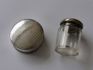 Hallmarked Silver Pill Box And Silver Topped Bottle