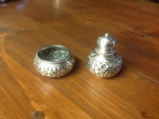 Solid Silver,  Small.  Salt & Pepper Pot,