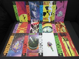 The Watchmen 1 - 12 Complete Set Alan Moore 1986 Dc Comics Vf To Nm,