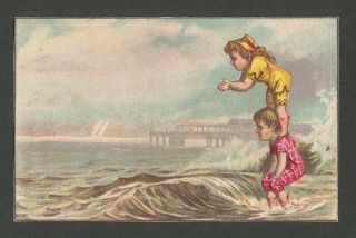 Victorian Trade Card - " Rockford Mitten Co.  Seamless Fine Mittens " Late 1800 