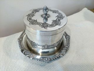 Vintage Silver Plated Biscuit Box James Dixon 1881 - 1920 Pattern No 3923