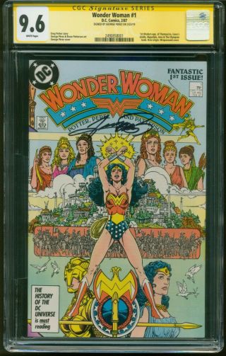 Wonder Woman 1 (feb 1987,  Dc) Signed By George Perez Ss Cgc - 9.  6 White Pages