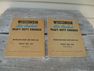 1952 & 1954 Wisconsin Air Cooled Abn Akn Engines Instruction Books Manuals